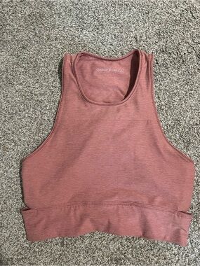 Outdoor Voices Mauve High-Neck Racerback Crop Tank
